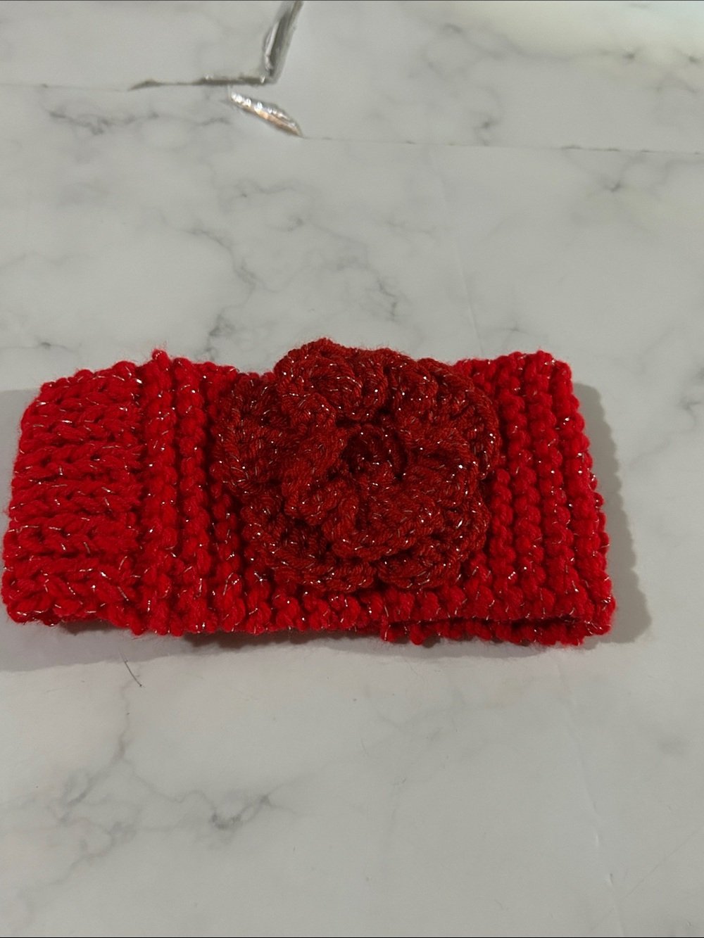 Red Knit Flower Headband - kids Accessories